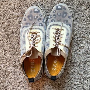 Cole Haan Leopard Print Sneakers with Yellow Accents